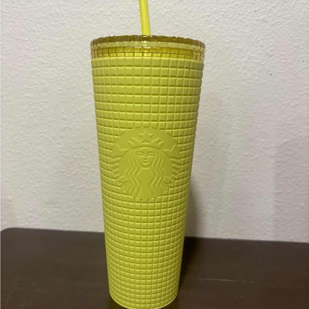 Starbucks Yellow Tumbler with Straw